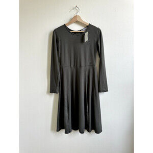 Velvet Torch Women's Size M Round Neck Long Sleeve Tie Cutout Back Dress Green